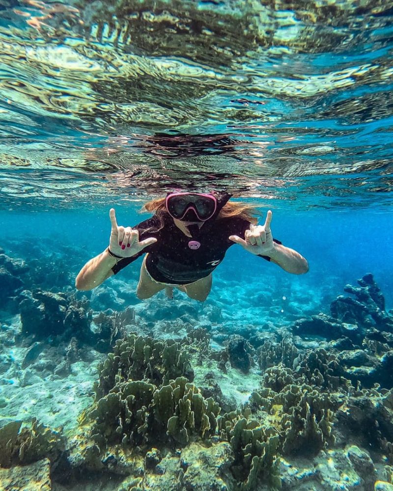 Snorkeling from your rental boat at Bonaire