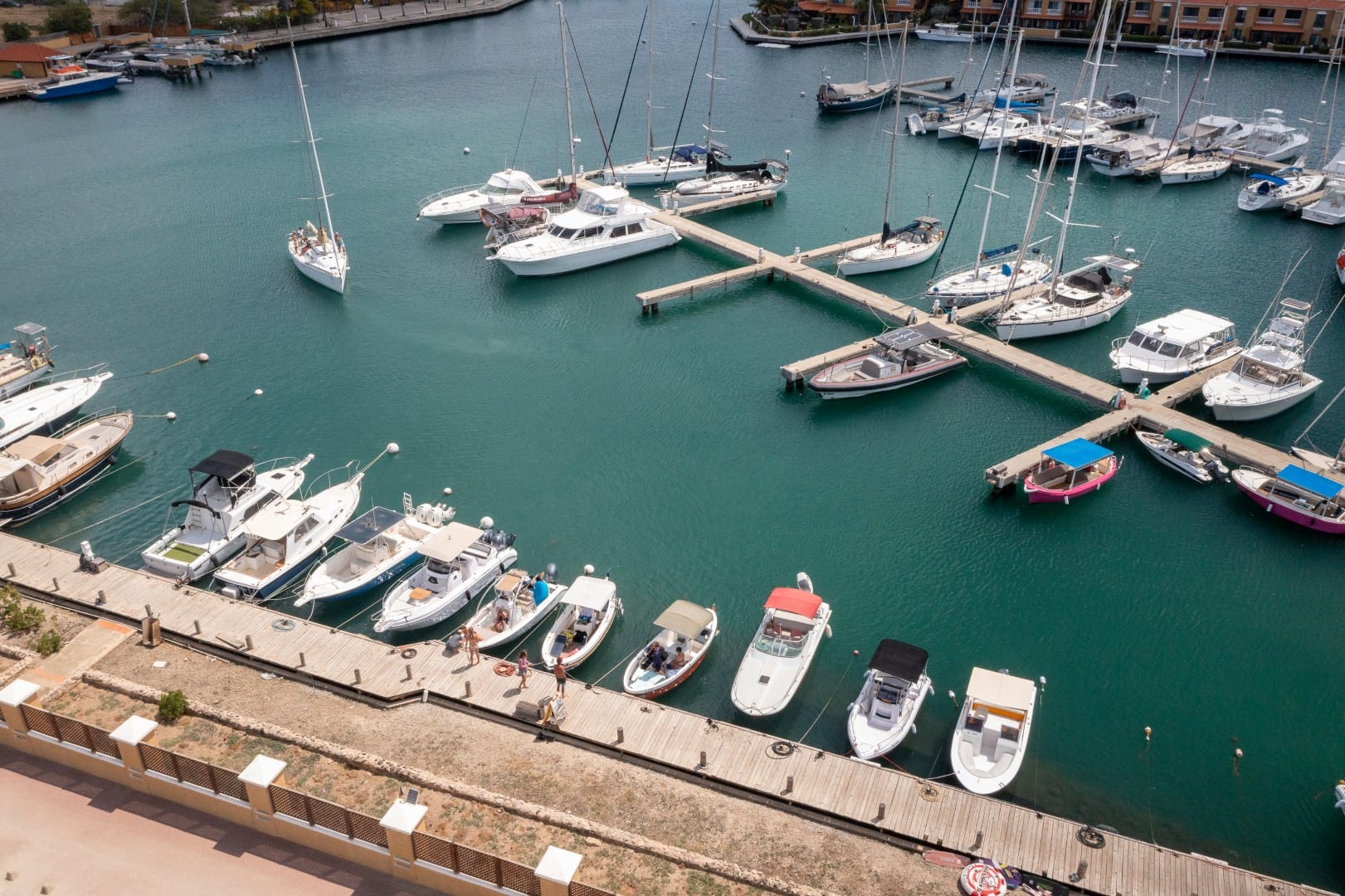 Boats and mooring dock in the harbour
